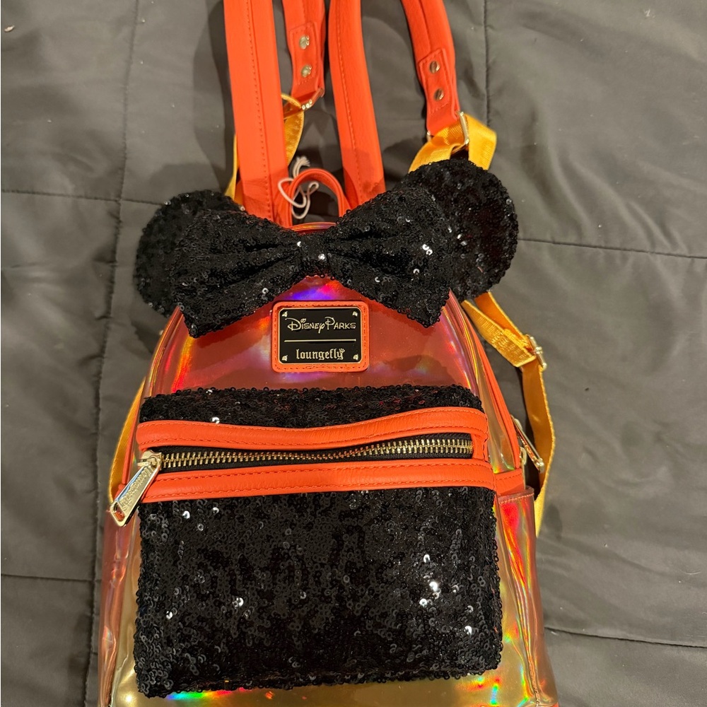Loungefly Disney Halloween Gold and Black Sequin Backpack